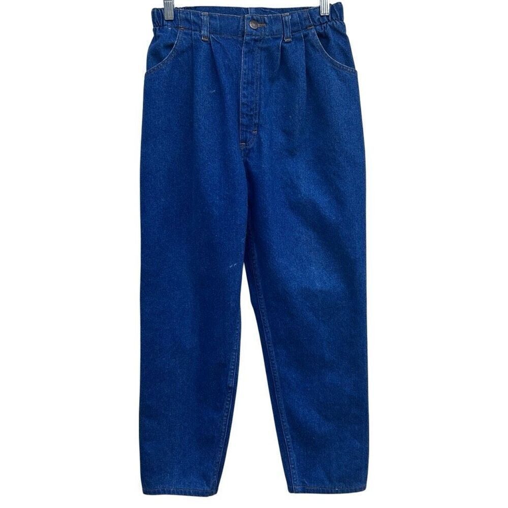 Vintage 90's Wrangler Mom Jeans Women's Size 12 Blue Denim Relaxed Fit - Picture 1 of 11